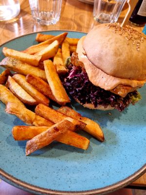 Tofu Burger at Holy Cow in Edinburgh