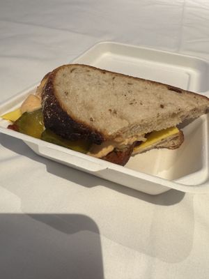 Half of a reuben sandwich  at Holy Cow in Edinburgh