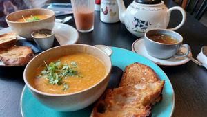 Curry-lentil soup at Holy Cow in Edinburgh