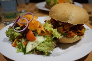 Jackfruit burger at Holy Cow in Edinburgh
