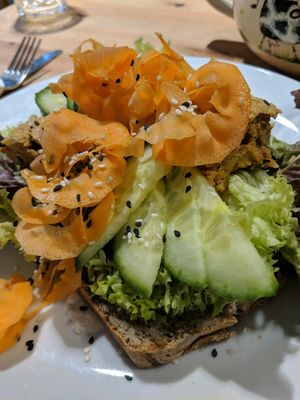 Ethiopian hummus sandwich at Holy Cow in Edinburgh