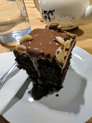 Peanut butter chocolate cake at Holy Cow in Edinburgh