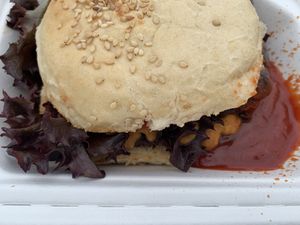 Quarter pounder (with gorgeous ketchup)  at Holy Cow in Edinburgh