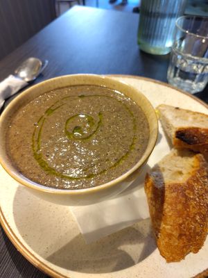 Cream of mushroom (vegan) at Holy Cow in Edinburgh