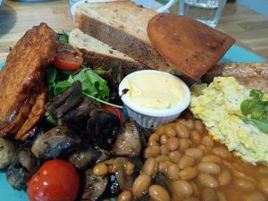 Vegan breakfast at Holy Cow in Edinburgh