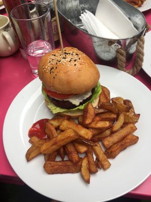 the wonderful ‘bloody’ beetroot burger  at Holy Cow in Edinburgh