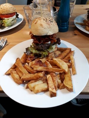 Zucchini burger  at Holy Cow in Edinburgh