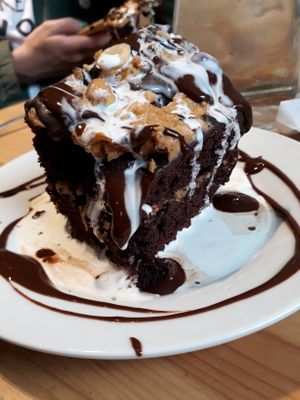 Chocolate and peanut cake at Holy Cow in Edinburgh