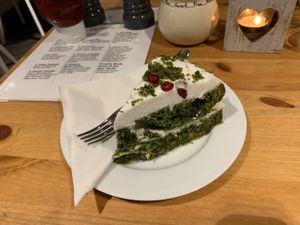 Spinach sponge at Holy Cow in Edinburgh