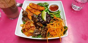 Bibimbap salad bowl at Holy Cow in Edinburgh