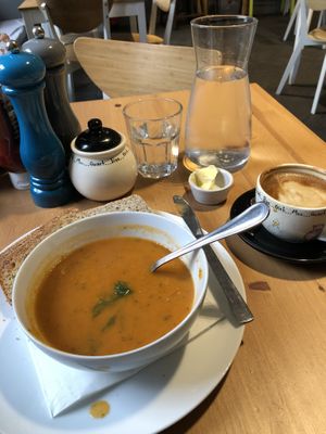 Fabulous as usual. Beat the cold weather with this fab soup, coffee and cake! Still open despite the Road works! Thank you for persevering. Great vegan food again x at Holy Cow in Edinburgh