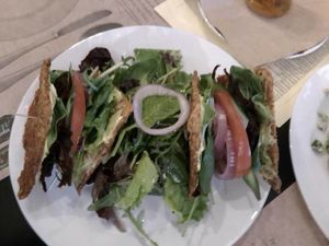 Raw vegan club sandwich at Lime Bistro in Athens