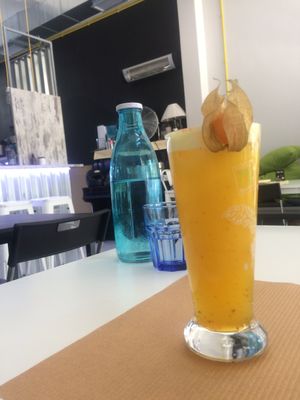 Lemonade with cayenne pepper! at Lime Bistro in Athens