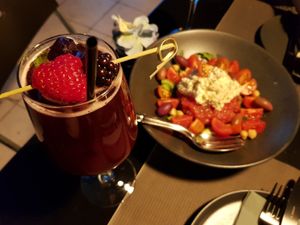 Extend Summer cocktail and dakos salad at Lime Bistro in Athens