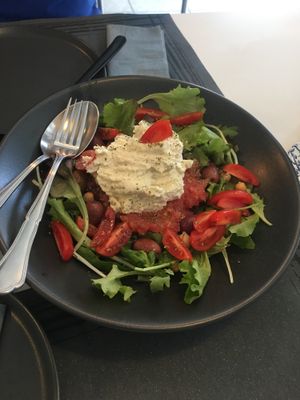 Dacos with Lime’s speciality almond cheese. AMAZING! at Lime Bistro in Athens