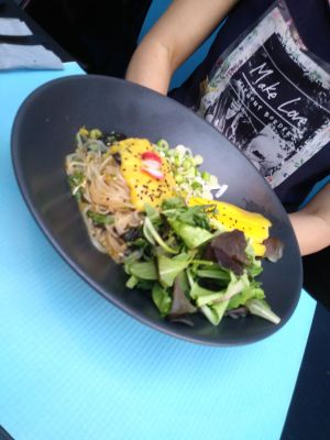 Thai noodles with mango sauce at Lime Bistro in Athens