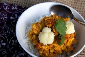 Cauliflower Cashew curry at An Edible Life in Canmore