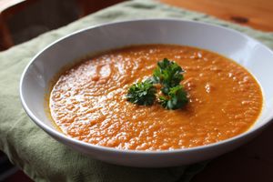 Carrot ginger soup at An Edible Life in Canmore