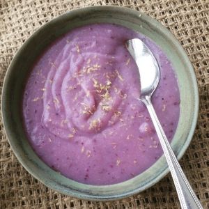 Purple Potato Soup at An Edible Life in Canmore