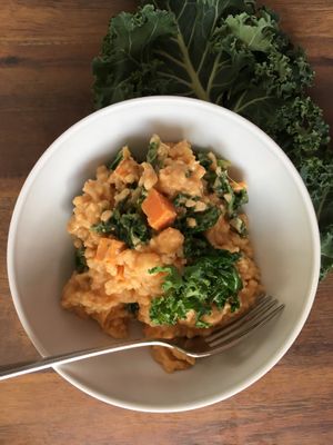 Yam and Kale Peanut Stew at An Edible Life in Canmore