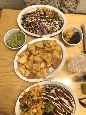 Big portion of chips with our guac at Tumerico in Tucson