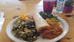 Ropa Vieja with sweet hibiscus tea at Tumerico in Tucson