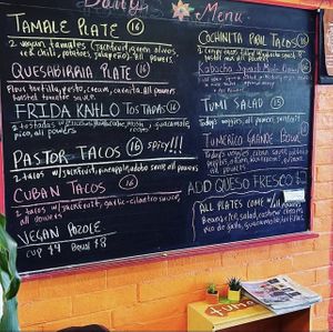 Menu  at Tumerico in Tucson