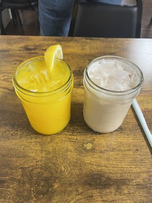 Turmerico Lemonade and Turmerico Horchata  at Tumerico in Tucson