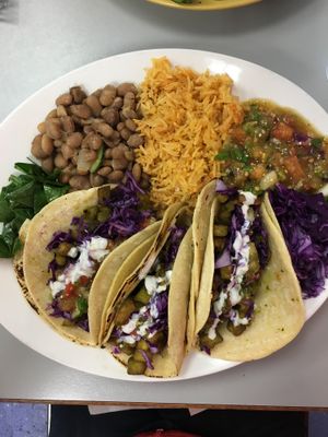 Incredibly delicious eggplant tacos  at Tumerico in Tucson