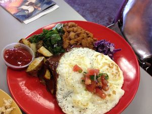 Tamale breakfast (vegetarian)  at Tumerico in Tucson