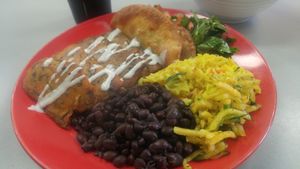 Vegan Tamales with a potato taco at Tumerico in Tucson