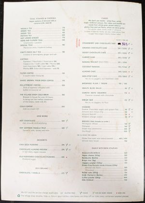 Back of menu at The Village Shop at The Village Shop in Mumbai