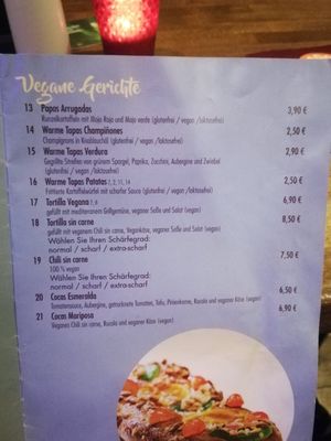 Vegetarische Gerichte at Tapas & Co in Marburg