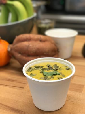 Full plant and very energizing soup. Organic and gluten-free! at Love Me Cru in Paris