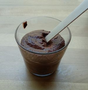 Chocolate mousse (Sweet potatoes, almonds, raw chocolate. yummy as hell!) at Love Me Cru in Paris