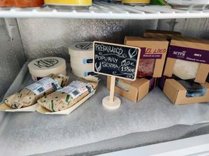 Local vegan cheese at La Vegana in Sevilla