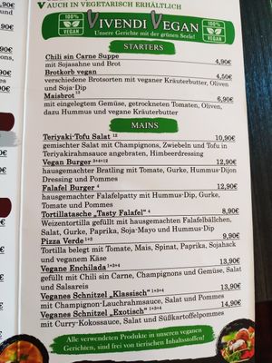 Hier die aktuellen veganen Optionen. at Cafe Vivendi in Ahaus