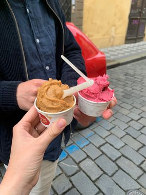 Vegan salted caramel and Vegan Grenadine  at Creme de la Creme in Prague