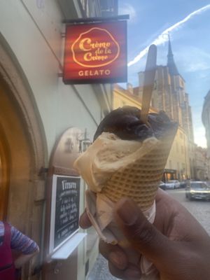 Dark chocolate and salted peanut   at Creme de la Creme in Prague