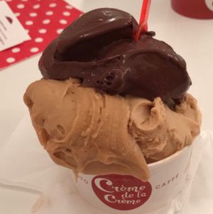 Vegan Chocolate, peanut and caramel  at Creme de la Creme in Prague