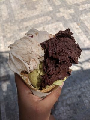 Walnut, pistachio & chocolate at Creme de la Creme in Prague