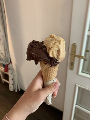 Vegan chocolate and salted peanut  at Creme de la Creme in Prague