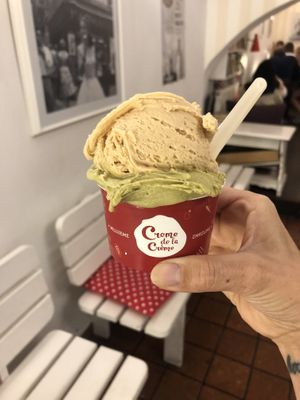 Vegan pistachio and salted peanut  at Creme de la Creme in Prague