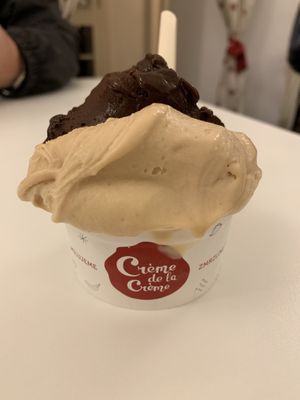 Salted peanut and chocolate gelato  at Creme de la Creme in Prague