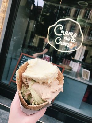 Pistachio, walnut, salted peanut at Creme de la Creme in Prague