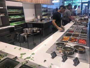 Lunch assembly line style at sweetgreen in Baltimore