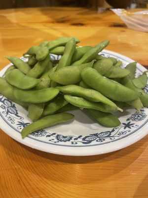 Ye olde classic, salted edamame.  at Shibata Restaurant in Myoko