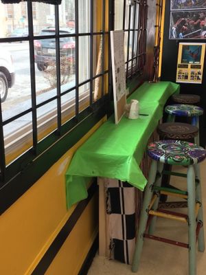 Seating at KarbonStar Vitality Vegan Cafe & Juice Bar in Atlanta