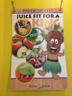 Flair on the wall at Keva Juice in Las Cruces