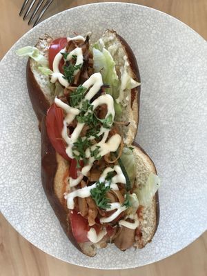 Jackfruit sandwich from the cabinet  at The Origin in Christchurch